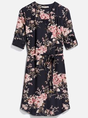 41 Hawthorn Navy Floral Button-Front Dress Medium